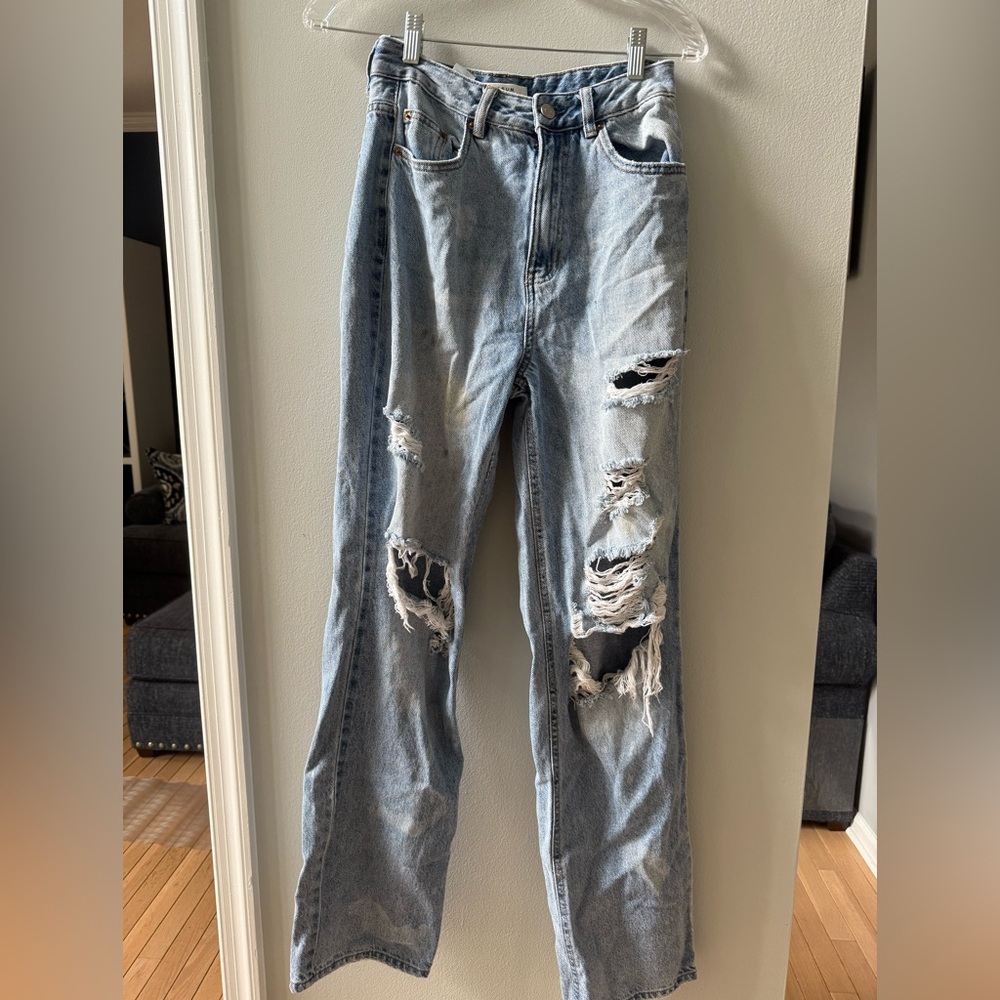 PACSUN Distressed Light Blue Jeans